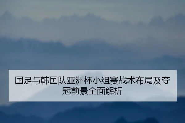 国足与韩国队亚洲杯小组赛战术布局及夺冠前景全面解析